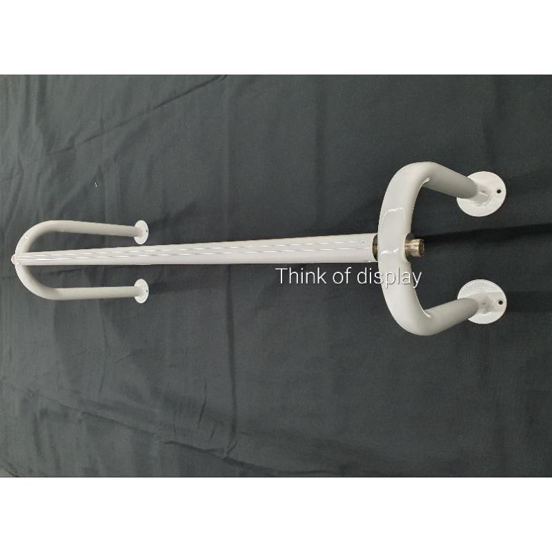 ราวแขวนเสื้อติดผนัง ราวแขวนแบบเจาะยึดผนัง ขาตัวยู สีขาว/ดำ ยาว 80cm/100cm - thumbnail 2