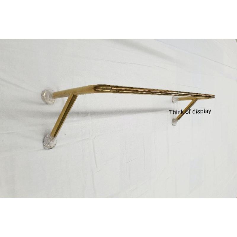 ราวยึดผนัง ราวแขวนเสื้อติดผนังแสตนเลสสีทอง ยาว 60cm./80cm./100cm. - thumbnail 6