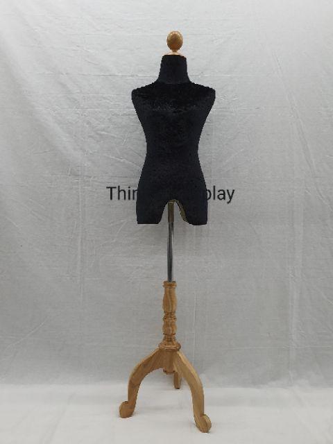 หุ่นผ้าขาไม้ผ้ากำมะหยี่  หุ่นโชว์ขาไม้หญิง ผ้ากำมะหยี่ มีหลายสี - thumbnail 6