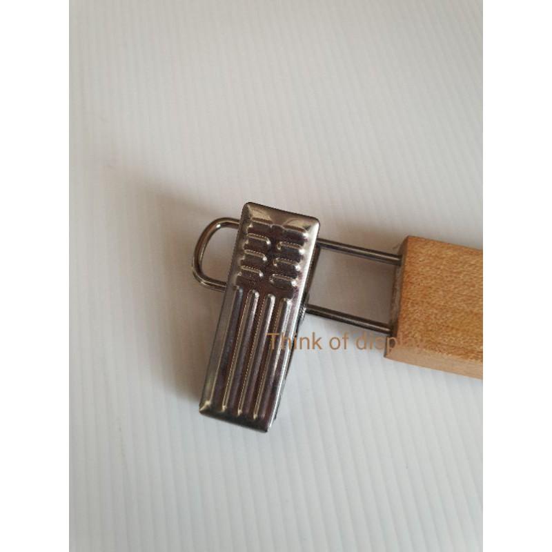 ไม้หนีบกางเกงกระโปรง ไม้แขวนกางเกงไม้แท้ DU01 - thumbnail 2