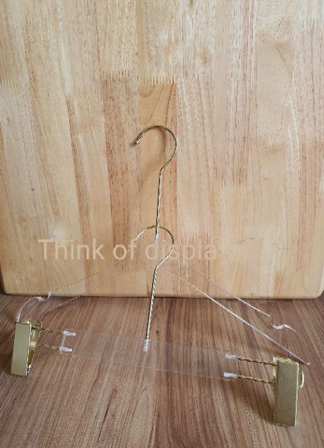 ไม้แขวนเสื้อ ไม้หนีบกางเกง อะคริลิคใส A02 ไม้แขวนชุดแต่งงาน ไม้แขวนชุดเดรส แพ็คละ 5 ชิ้น - thumbnail 2