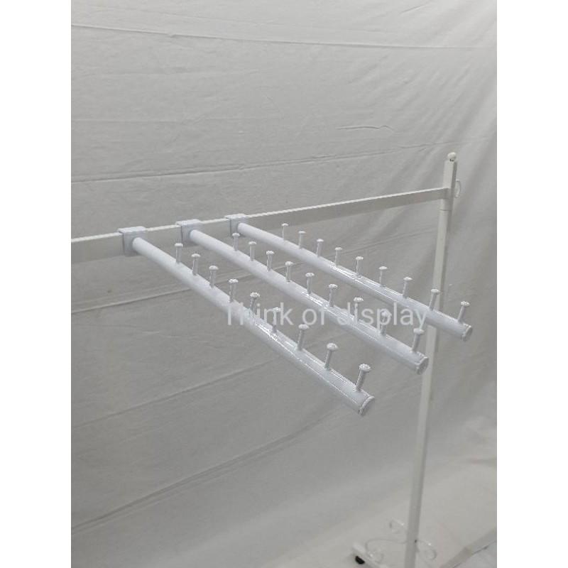 แขนเกี่ยวโชว์เสื้อ แขนเกี่ยวเหล็กกล่อง0.5"×1"แขนเกี่ยวแป๊บเหลี่ยมเล็ก 6ปุ่ม/9ปุ่ม ,ขาว/ดำ แพ็คละ 3 อัน - thumbnail 3