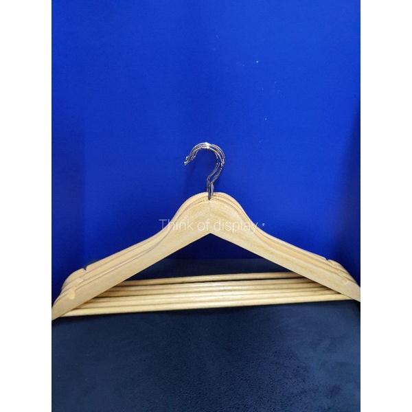 ไม้แขวนเสื้อไม้ มีร่องมีก้าน แขวนกางเกงได้ แพ็ค 6 อัน/แพ็ค 12 อัน - thumbnail 6