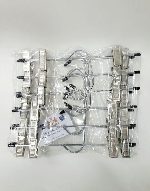 ไม้แขวนกางเกงกระโปรง ไม้แขวนหนีบกางเกง คอซี กิ๊บเหล็ก/กิ๊บพลาสติก แพ็คละ 12 ชิ้น - thumbnail 3