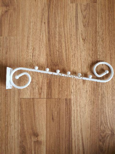 แขนติดผนัง ที่แขวนผ้าแบบเจาะติดผนัง ลายม้วน 6 ปุ่ม / แขนปลายม้วนเกี่ยวแป๊บเหลี่ยมเล็ก 0.5"×1" 9ปุ่ม - thumbnail 2