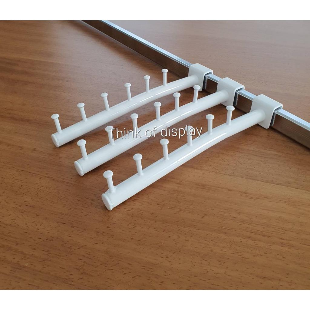 แขนเกี่ยวโชว์เสื้อ แขนเกี่ยวเหล็กกล่อง0.5"×1"แขนเกี่ยวแป๊บเหลี่ยมเล็ก 6ปุ่ม/9ปุ่ม ,ขาว/ดำ แพ็คละ 3 อัน - thumbnail 5