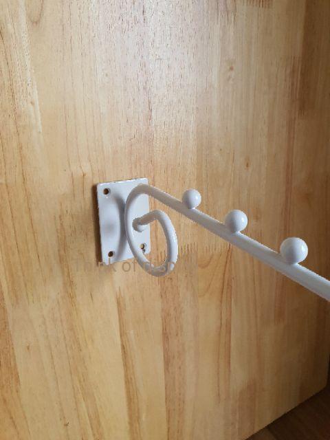 แขนติดผนัง ที่แขวนผ้าแบบเจาะติดผนัง ลายม้วน 6 ปุ่ม / แขนปลายม้วนเกี่ยวแป๊บเหลี่ยมเล็ก 0.5"×1" 9ปุ่ม - thumbnail 6