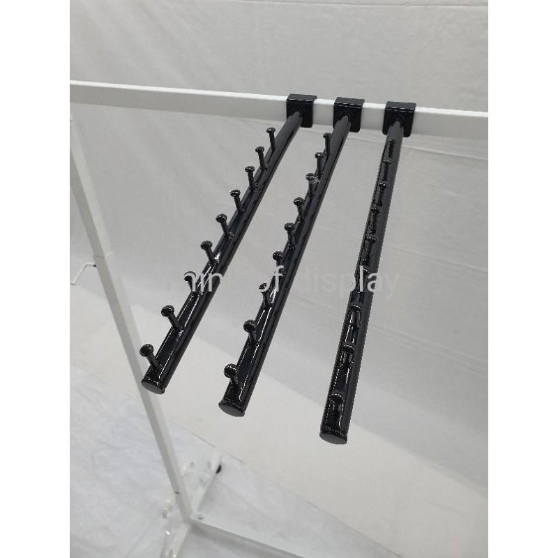 แขนเกี่ยวโชว์เสื้อ แขนเกี่ยวเหล็กกล่อง0.5"×1"แขนเกี่ยวแป๊บเหลี่ยมเล็ก 6ปุ่ม/9ปุ่ม ,ขาว/ดำ แพ็คละ 3 อัน - thumbnail 2