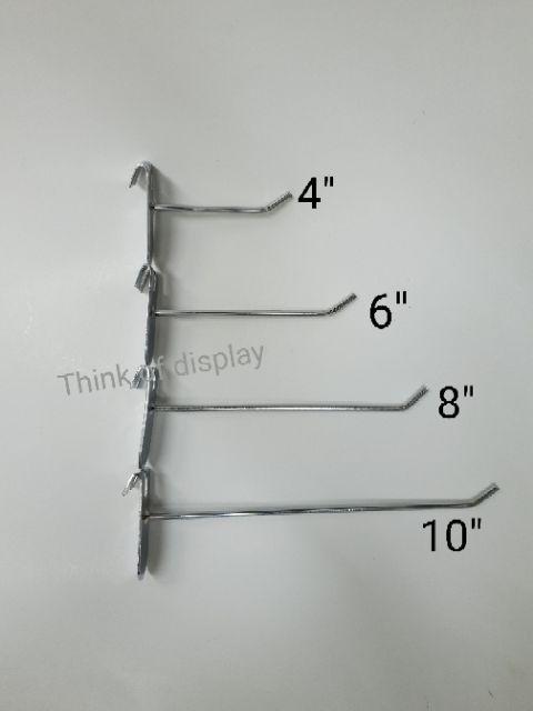 ตะขอเกี่ยวตะแกรง ฮุกเกี่ยวตะแกรง ตะขอแขวนของอย่างหนาชุบโครเมี่ยม ขนาด 4"/6"/8"/10" แพ็ค 10 อัน - thumbnail 4