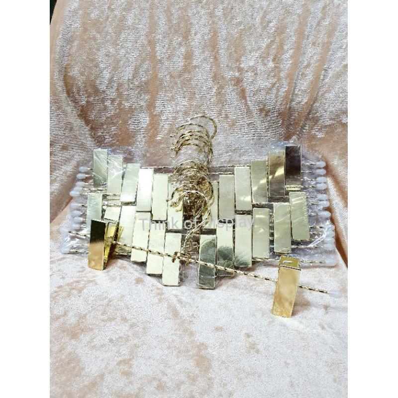 ไม้หนีบกางเกง ไม้แขวนกางเกง เหล็กลายเกลียว สีทอง แพ็คละ 12 อัน - thumbnail 4