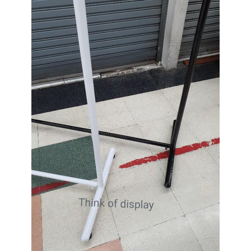 ราวแขวนผ้า ราวโชว์เสื้อผ้า ราวหัวลูกปืน สีขาว/ดำ ยาว 80cm. - thumbnail 4