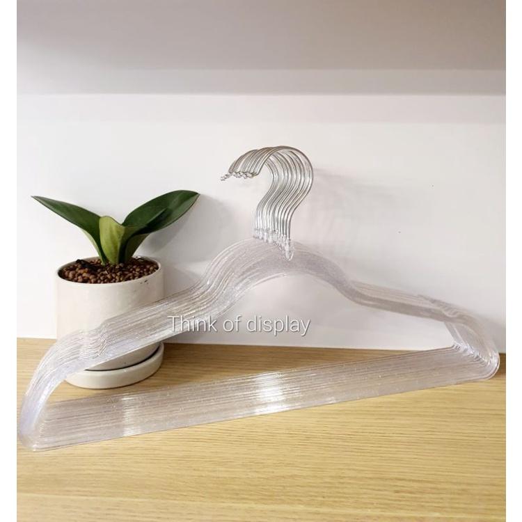 ไม้แขวนเสื้อพลาสติกใส มีกลิตเตอร์ ประกายเพชร PS02  แพ็คละ 12 อัน - thumbnail 3