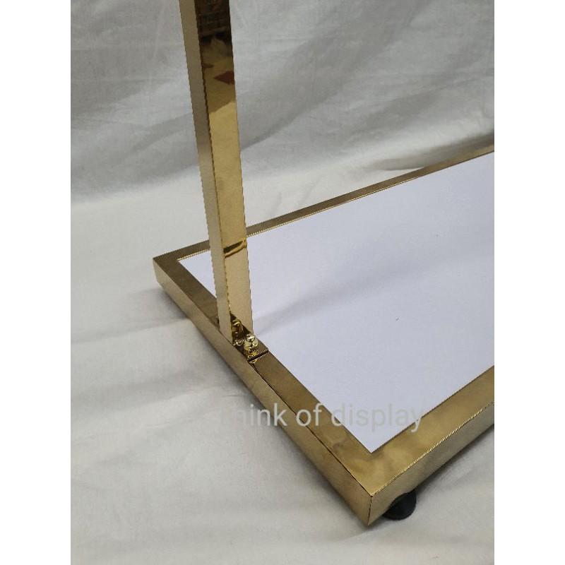 ราวสีทอง #613 ราวสีทองมีฐานไม้สีขาว - thumbnail 6