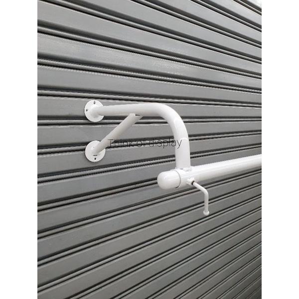 ราวยึดผนังแขวนเสื้อ ราวแขวนเสื้อผ้า รุ่นขา Y  เหล็กหนา สีขาว ดำ ทอง - thumbnail 7