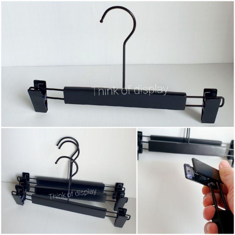 ไม้หนีบกางเกง วัสดุไม้แท้เคลือบสีดำ สำหรับผู้ใหญ่ แพ็คละ 6 อัน/แพ็คละ 12 อันถ