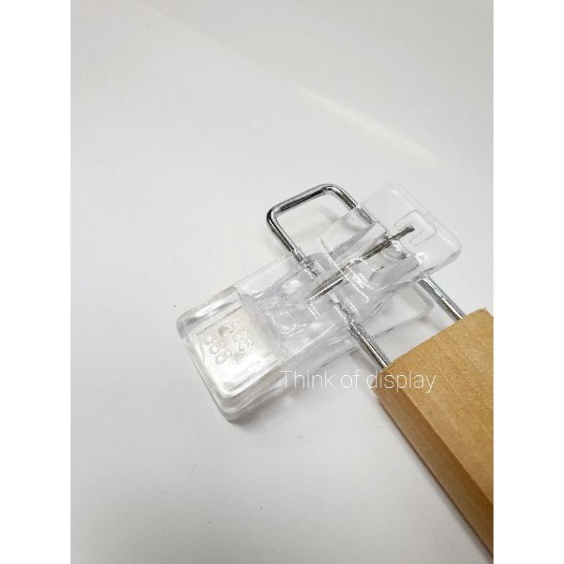 ไม้หนีบกางเกงไม้ กิ๊บหนีบใส ไม้แขวนกางเกง กระโปรง แพ็คละ 12 ชิ้น - thumbnail 2