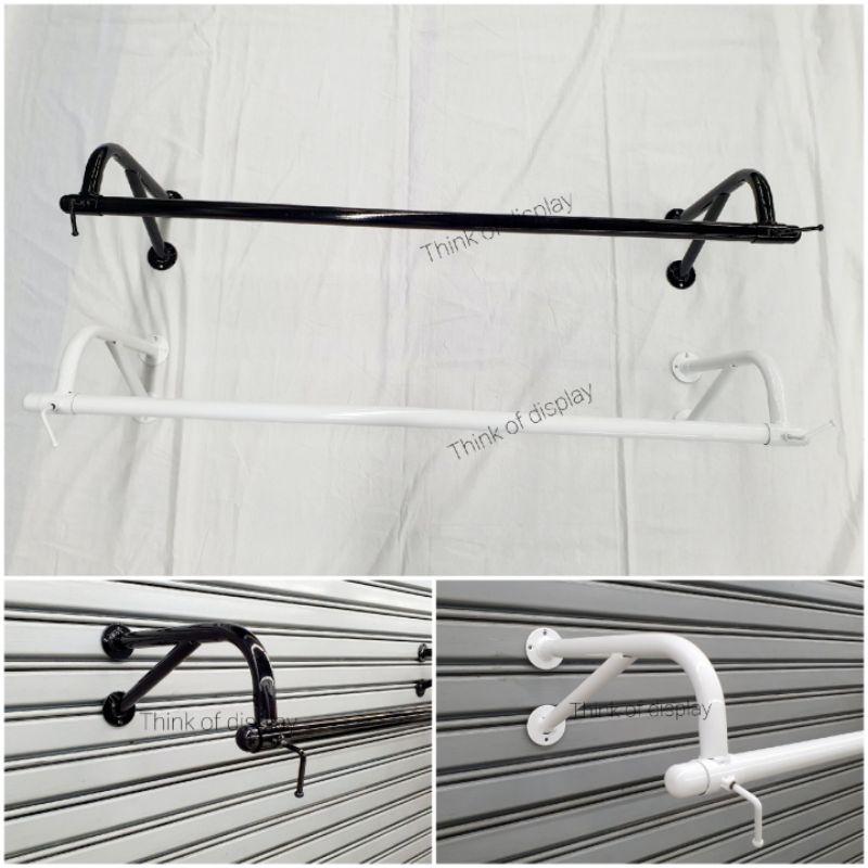 ราวยึดผนังแขวนเสื้อ ราวแขวนเสื้อผ้า รุ่นขา Y  เหล็กหนา สีขาว ดำ ทอง