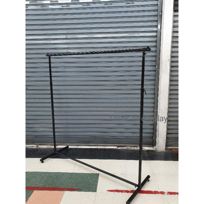 ราวแขวนผ้า ราวโชว์เสื้อผ้า ราวหัวลูกปืน สีขาว/ดำ ยาว 80cm. - thumbnail 6