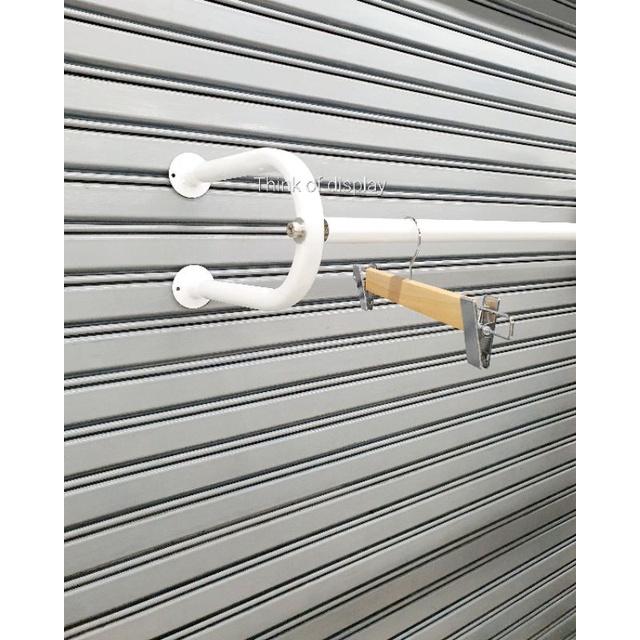 ราวแขวนเสื้อติดผนัง ราวแขวนแบบเจาะยึดผนัง ขาตัวยู สีขาว/ดำ ยาว 80cm/100cm - thumbnail 4