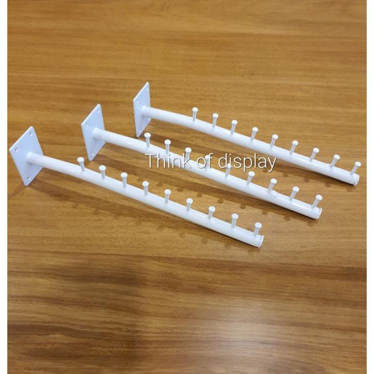 แขนติดผนัง 9 ปุ่ม สีขาว แพ็คละ 3 อัน - thumbnail 5