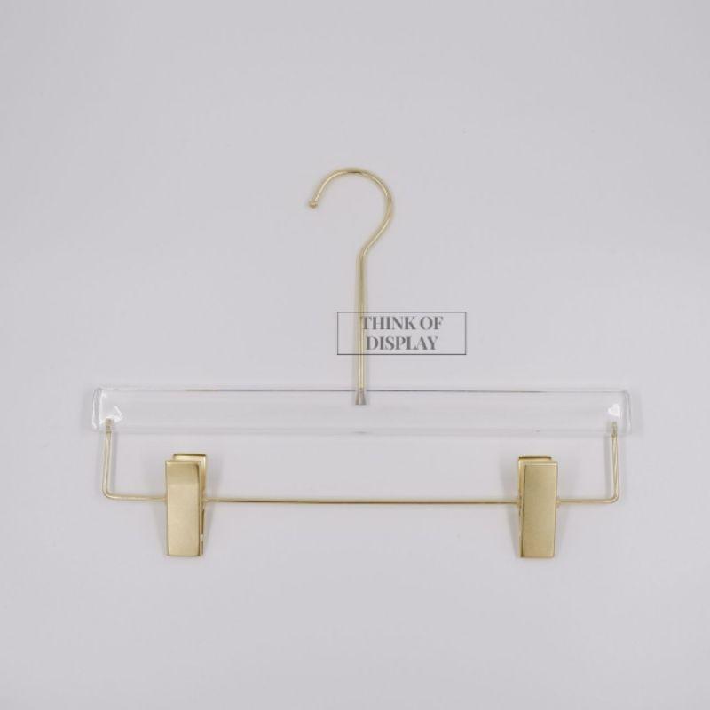 ไม้แขวนกางเกงกระโปรง ไม้แขวนพลาสติกใส PP04-1 มีคานล่าง แพ็คละ 5 อัน - thumbnail 4