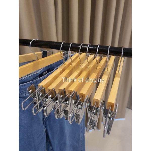 ไม้หนีบกางเกง ไม้แขวนกางเกง ไม้แท้  DUO3 -J สำหรับผู้ใหญ่ แพ็ค 6 อัน และ แพ็ค 12 อัน - thumbnail 7