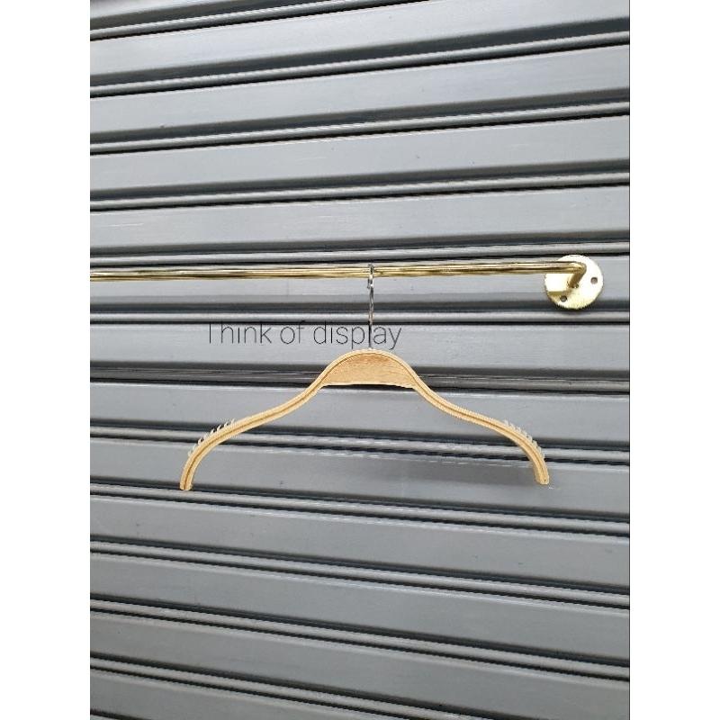 ราวแขวนผ้าติดผนังสีทอง แสตนเลสสีทองเส้นกลม ยาว 120cm.