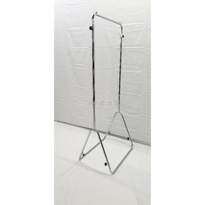 ราวโชว์เสื้อ ราวแขวนเสื้อเหล็กหนาพิเศษ สีเงิน RC 101ขนาด 60cm. - thumbnail 4