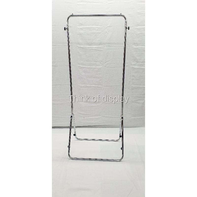 ราวโชว์เสื้อ ราวแขวนเสื้อเหล็กหนาพิเศษ สีเงิน RC 101ขนาด 60cm. - thumbnail 6