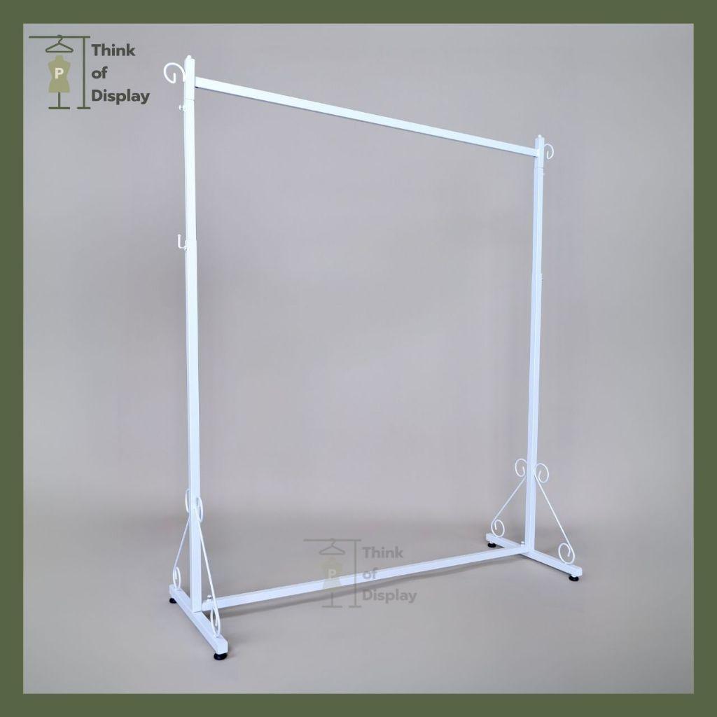 ราวแขวนเสื้อผ้า วินเทจ  รุ่นขาม้วน สีขาว สีดำ ยาว1เมตร /ยาว 1.2 เมตร - thumbnail 3