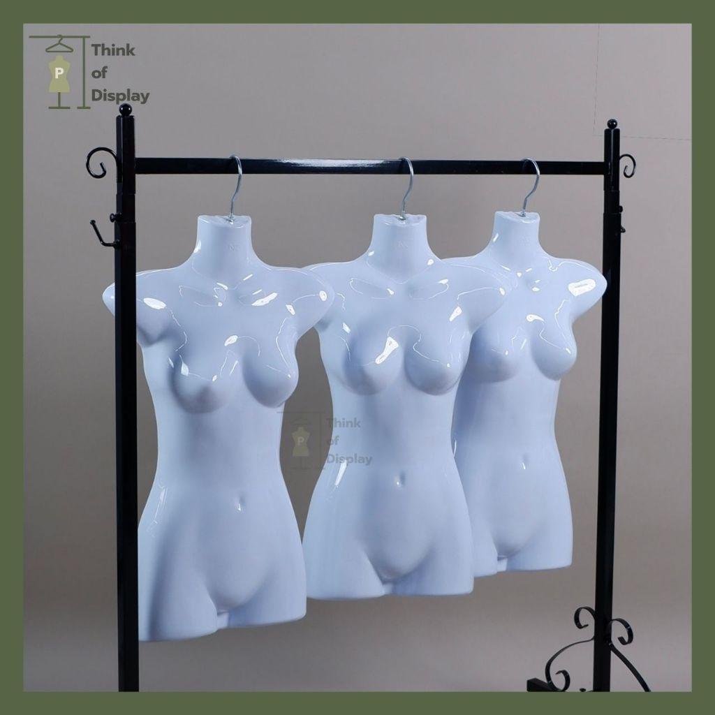 หุ่นแขวนพลาสติกหญิง หุ่นซีก หุ่นหญิงแบบแขวน ตัวยาว/ตัวสั้น3ส่วน แพ็ค 3 ตัว - thumbnail 3