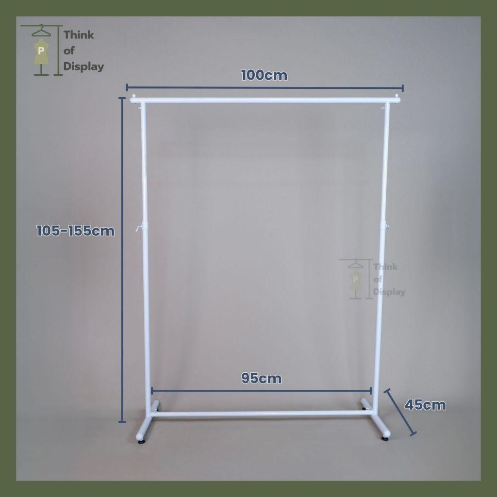 ราวแขวนเสื้อ ราวโชว์เสื้อ รุ่นราวหัวลูกปืน ยาว 60cm./100cm./120cm. - thumbnail 3