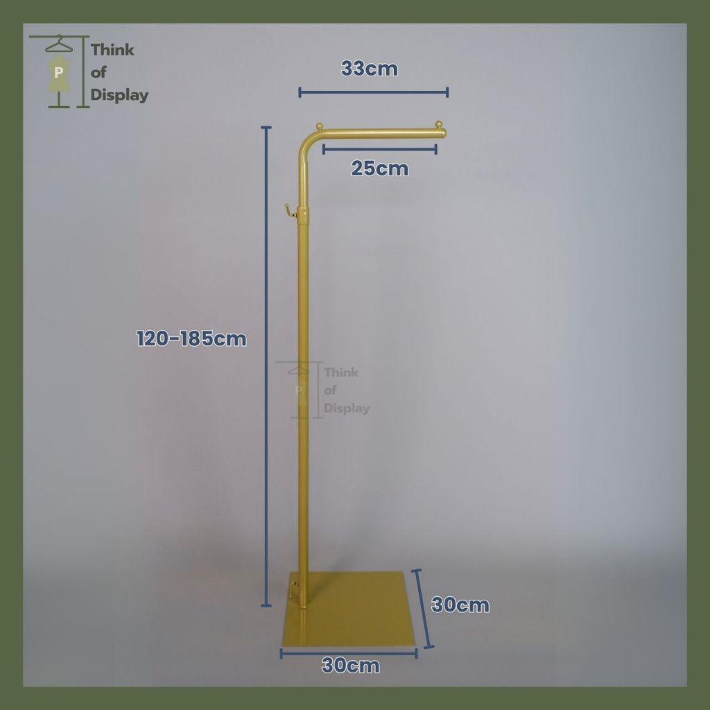 ราวแขวนเสื้อสีทอง เสาเดี่ยว รุ่น แขน L1 และ แขน L2 สีขาว/ดำ/ทอง - thumbnail 2