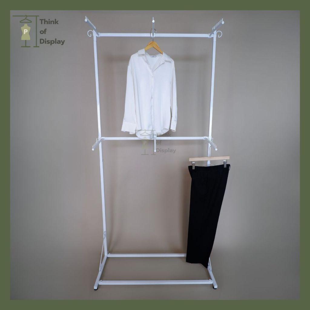 ราวโชว์เสื้อ ราว 3 แขน 2 ชั้น พร้อมแขนเกี่ยว 6 อัน /3ชั้นแขนเกี่ยว 9อัน - thumbnail 5