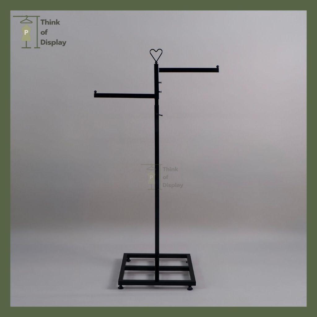 ราววินเทจ แขวนเสื้อ ทรงตัว T ลายหัวใจ 2ระดับ สีขาว/ดำ - thumbnail 3