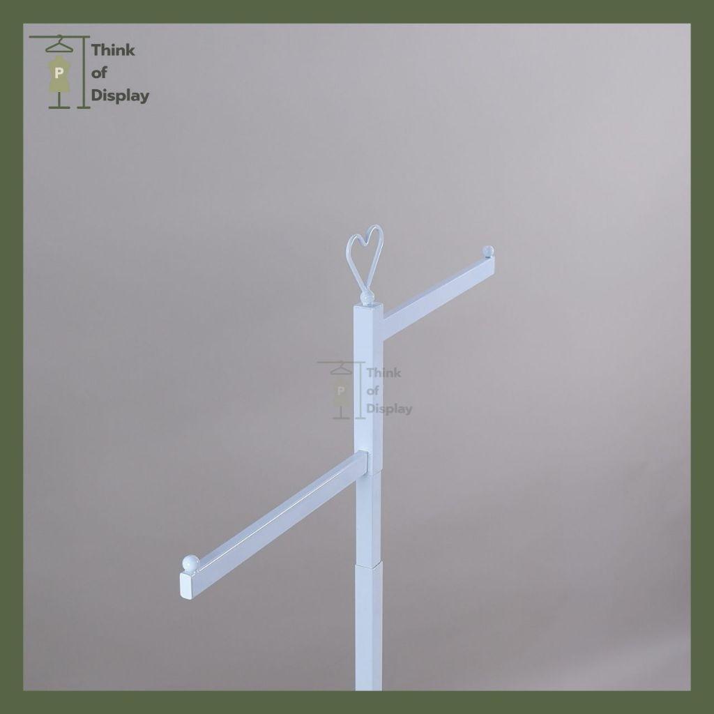 ราววินเทจ แขวนเสื้อ ทรงตัว T ลายหัวใจ 2ระดับ สีขาว/ดำ - thumbnail 8