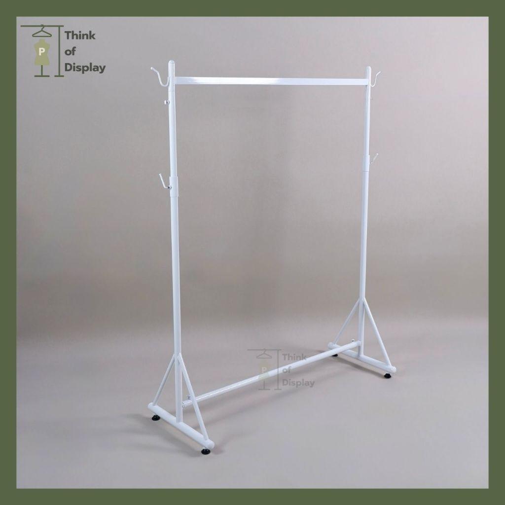 ราวแขวนผ้า ราวเดี่ยวแขวนเสื้อผ้า รุ่นขา A ความยาว 1 เมตร สีขาว/ดำ - thumbnail 4