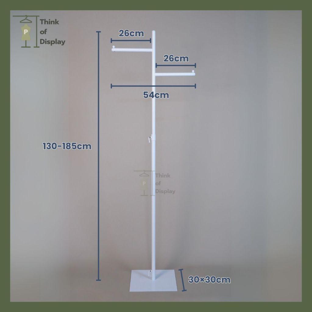 ราวแขวนเสื้อสีทอง เสาเดี่ยว รุ่น แขน L1 และ แขน L2 สีขาว/ดำ/ทอง - thumbnail 8