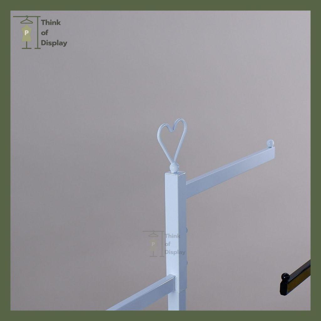 ราววินเทจ แขวนเสื้อ ทรงตัว T ลายหัวใจ 2ระดับ สีขาว/ดำ - thumbnail 9