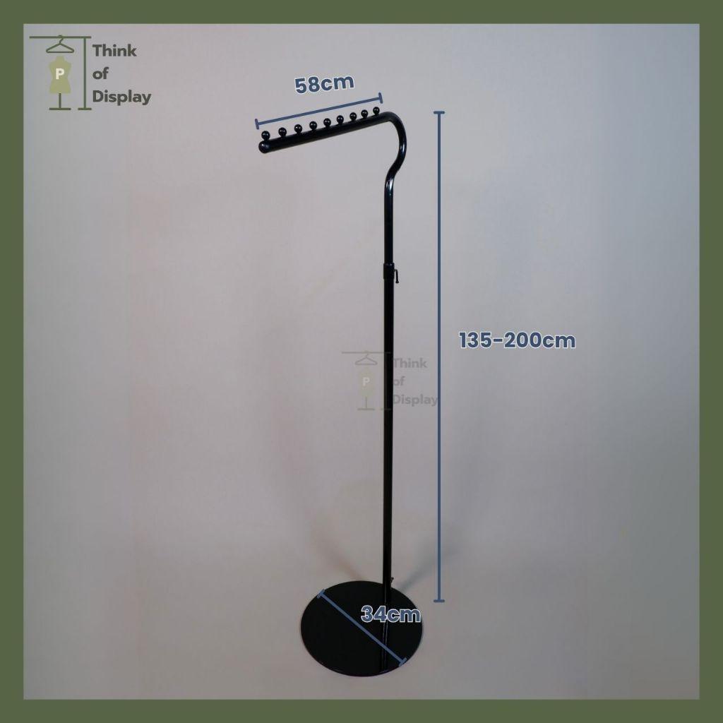 ราวโอใหญ่ ราวแขวนโชว์เสื้อผ้า สีขาว สีดำ รุ่นฐานเหลี่ยม ฐานกลมหนาพิเศษ - thumbnail 4