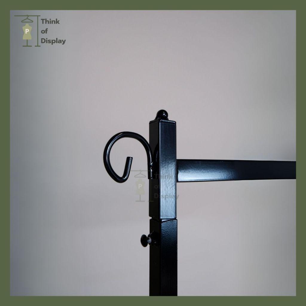 ราวแขวนเสื้อผ้า วินเทจ  รุ่นขาม้วน สีขาว สีดำ ยาว1เมตร /ยาว 1.2 เมตร - thumbnail 5