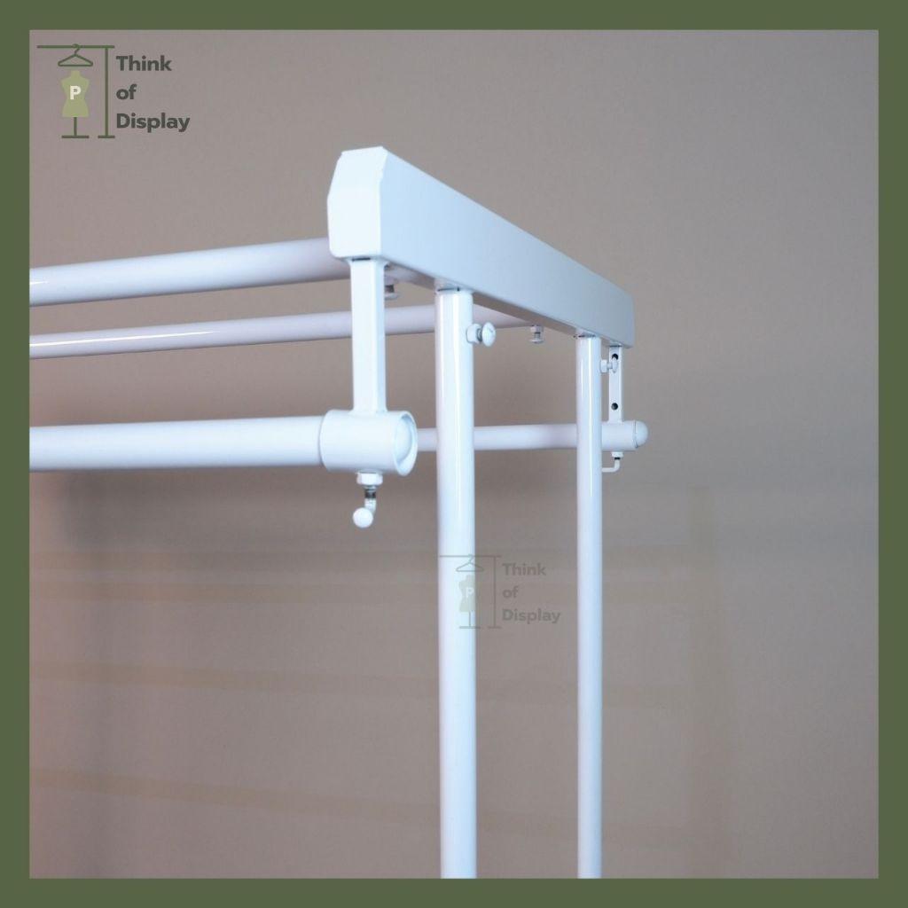 ราวกระจกคู่ ราวแขวนเสื้อผ้าบาร์คู่  สีขาว/ดำ - thumbnail 5