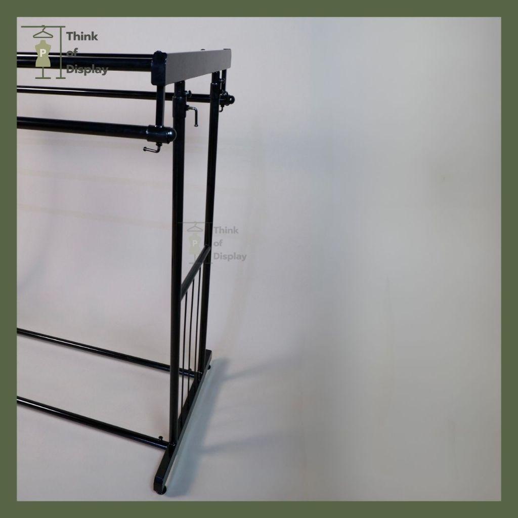 ราวกระจกคู่ ราวแขวนเสื้อผ้าบาร์คู่  สีขาว/ดำ - thumbnail 9