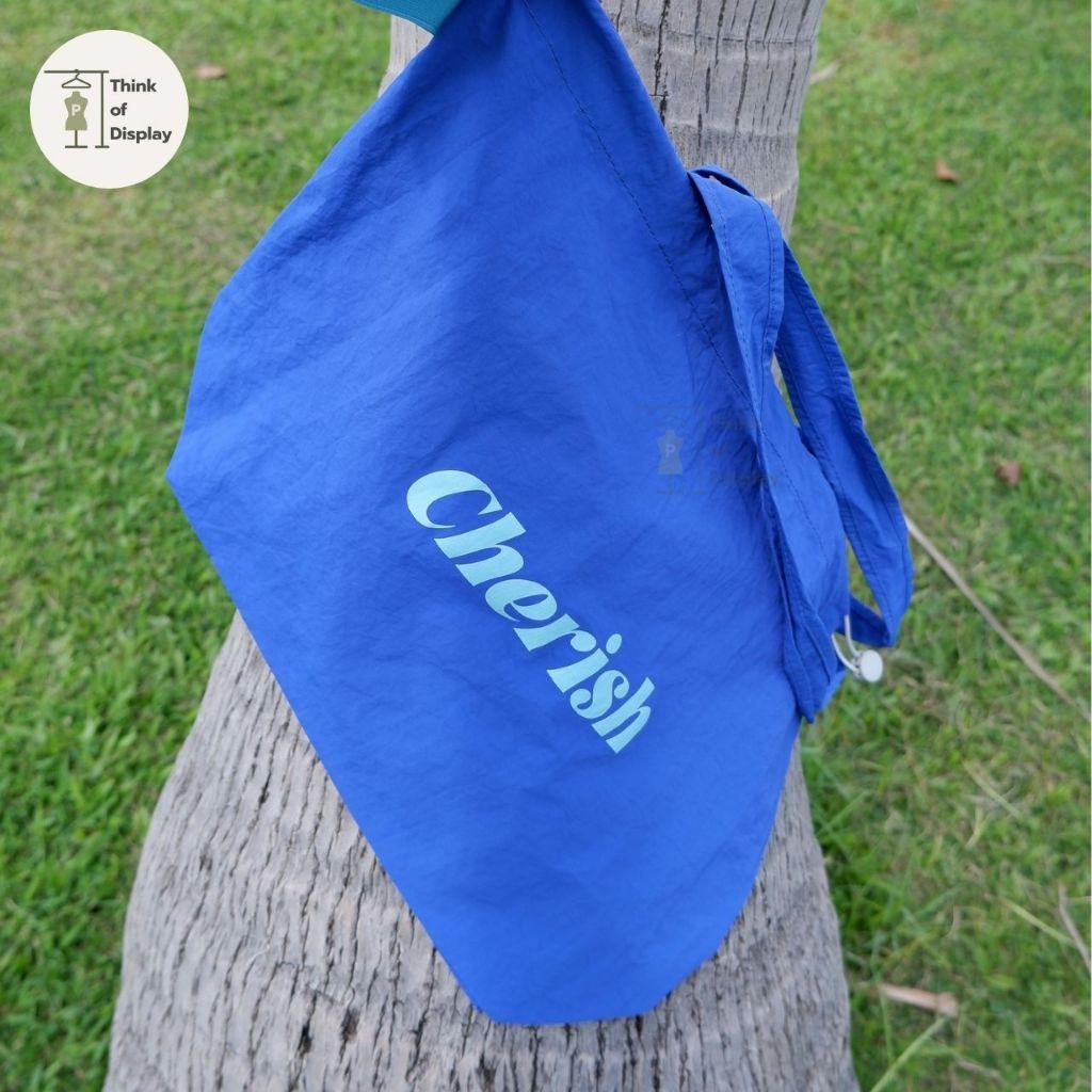 ถุงผ้า ถุงช้อปปิ้ง กระเป๋าลายCherish ถุงน่ารักพกพาง่าย กระเป๋าผ้าพับเก็บได้ - thumbnail 7