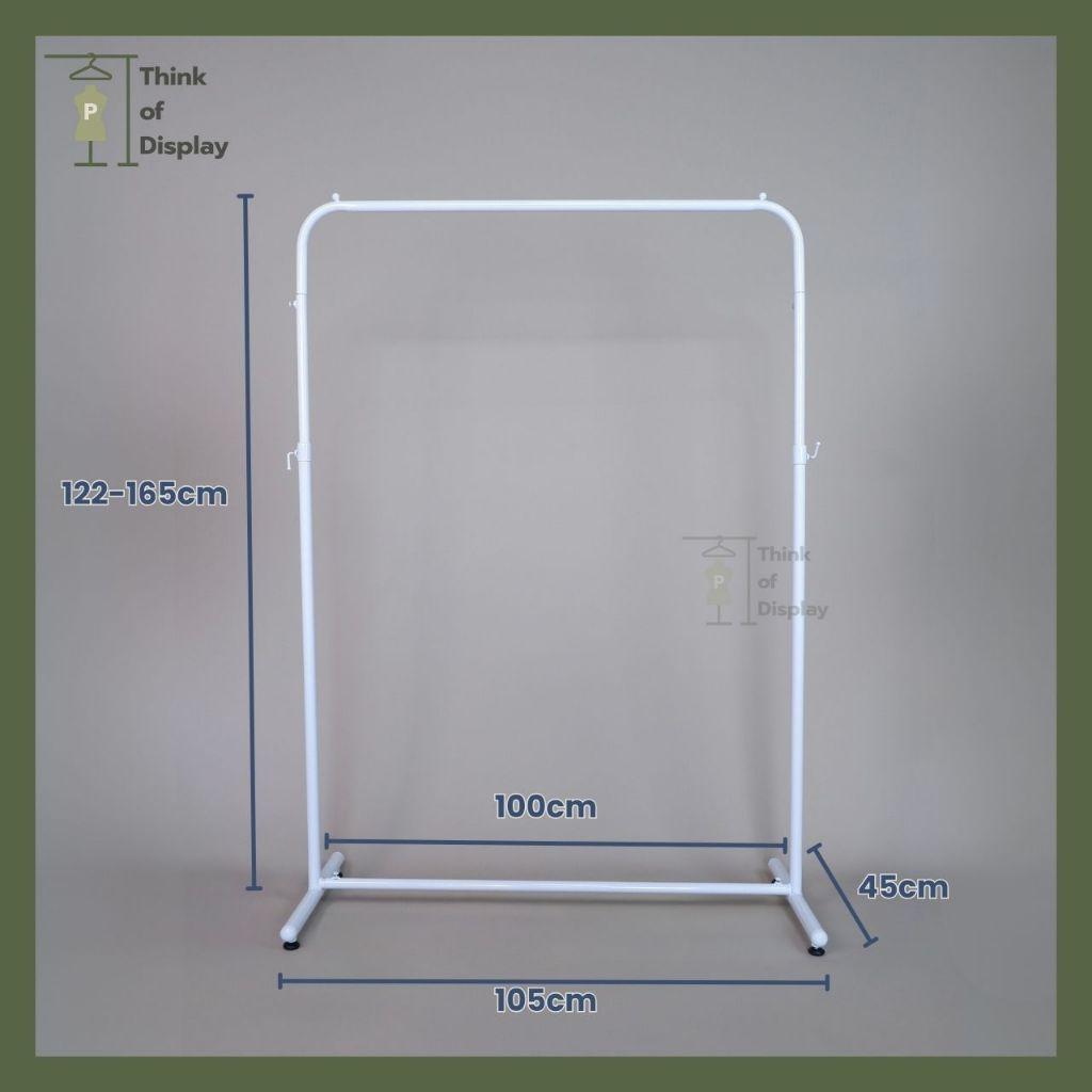 ราวแขวนเสื้อผ้า ราวเดี่ยวหัวโค้ง ราววินเทจ สีขาว/ดำ/ทอง ยาว 1 เมตร และสีทองยาว 1.2ม. - thumbnail 3